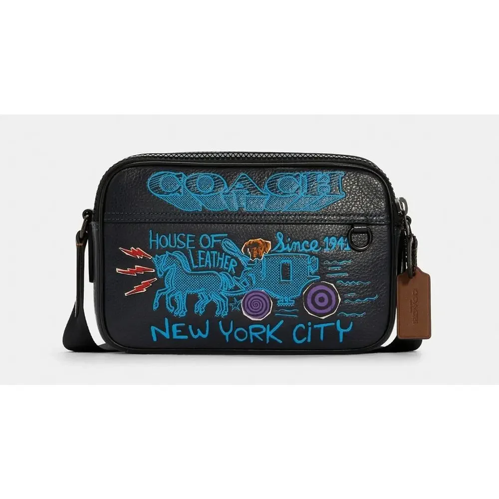 Coach Graham Leather Crossbody with Art School Graphic C5416 NEW